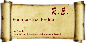 Rechtorisz Endre névjegykártya